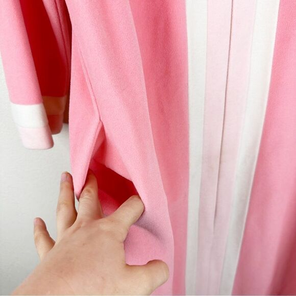 Vanity Fair House Coat Robe 60s/70s Size 12 Orange Striped Zipper Night gown - Picture 5 of 7